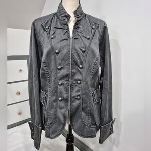 NWT Calvin Klein Unique Jean Jacket Blazer Military Napoleon Victorian Style